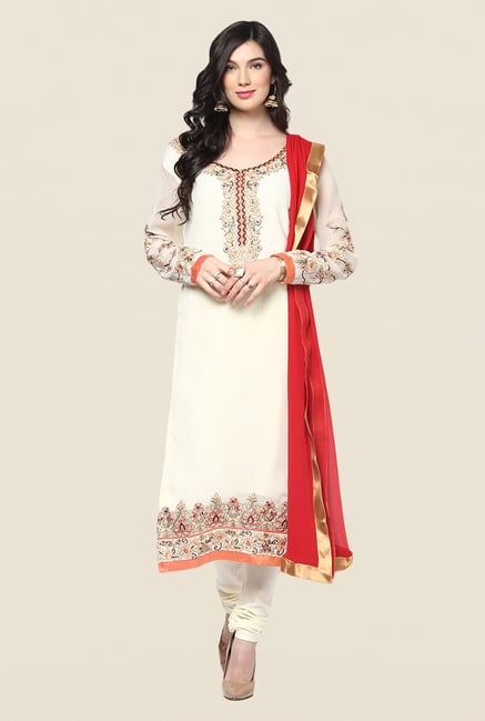 Yepme Elevira Off-white & Red Unstitched Suit Set Yepme Elevira Off-white & Red Unstitched Suit Set