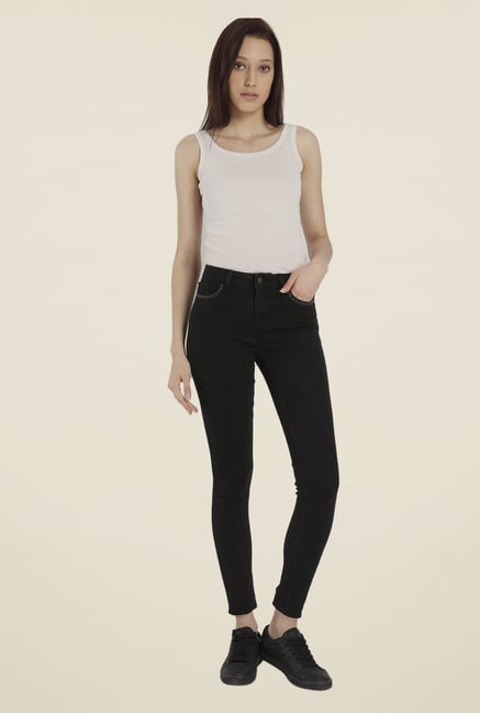Vero Moda Black Raw Denim Jeans Vero Moda Black Raw Denim Jeans