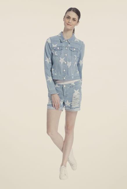 Vero Moda Blue Printed Jacket Vero Moda Blue Printed Jacket