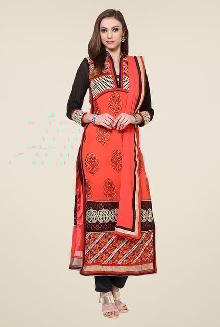 Yepme Raakel Red & Black Unstitched Suit Set Yepme Raakel Red & Black Unstitched Suit Set