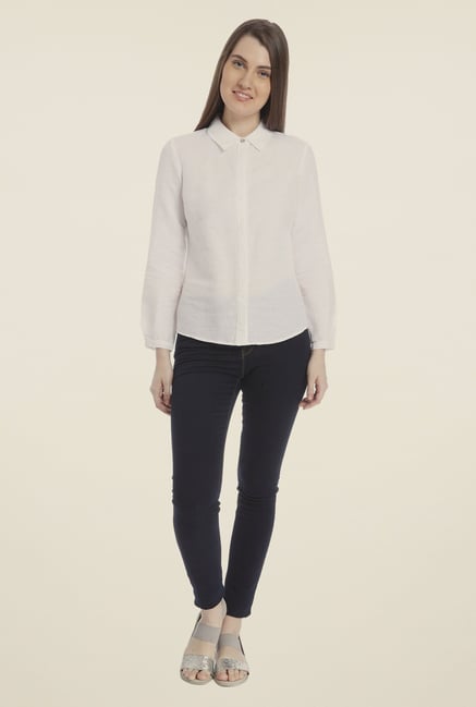Vero Moda White Solid Shirt Vero Moda White Solid Shirt