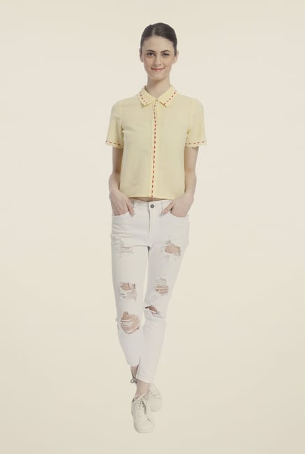 Vero Moda Yellow Solid Shirt Vero Moda Yellow Solid Shirt