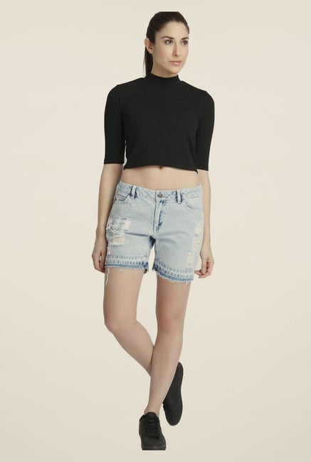 Vero Moda Blue Distressed Shorts Vero Moda Blue Distressed Shorts