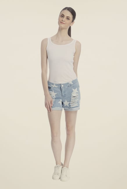 Vero Moda Blue Distressed Shorts Vero Moda Blue Distressed Shorts