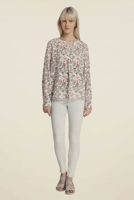 Vero Moda White Floral Print Top Vero Moda White Floral Print Top