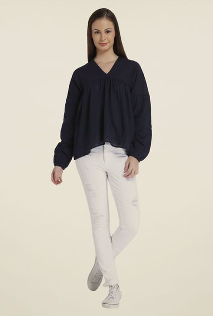 Only Navy Solid Top Only Navy Solid Top