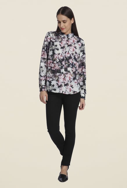 Vero Moda Black Floral Print Shirt Vero Moda Black Floral Print Shirt