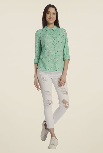 Vero Moda Green Printed Shirt Vero Moda Green Printed Shirt