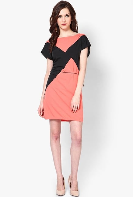 Only Peach Solid Dress Only Peach Solid Dress
