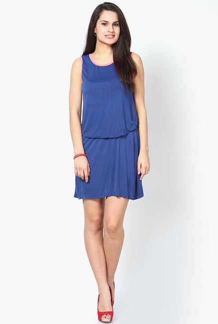 Only Blue Solid Dress Only Blue Solid Dress