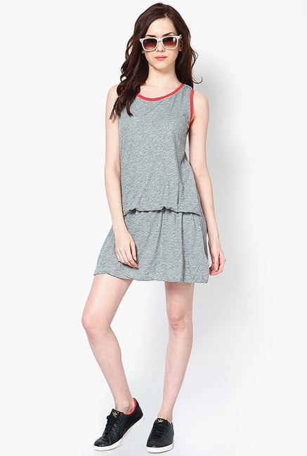Only Grey Solid Viscose Dress Only Grey Solid Viscose Dress