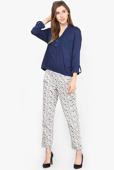 Only White Floral Print Chinos Only White Floral Print Chinos