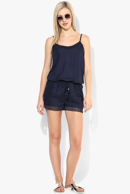 Only Navy Solid Jumpsuit Only Navy Solid Jumpsuit