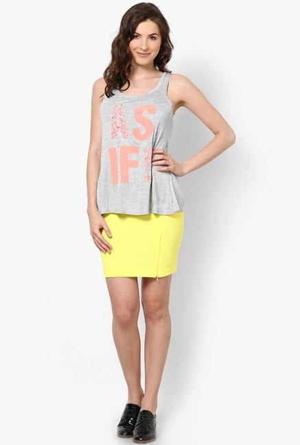 Only Yellow Solid Skirt Only Yellow Solid Skirt