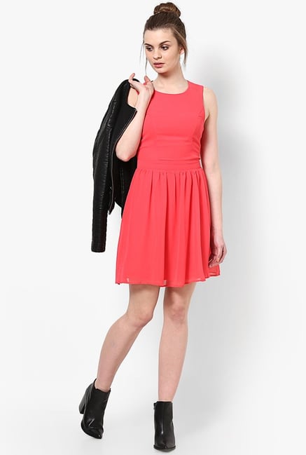 Only Coral Solid Dress Only Coral Solid Dress