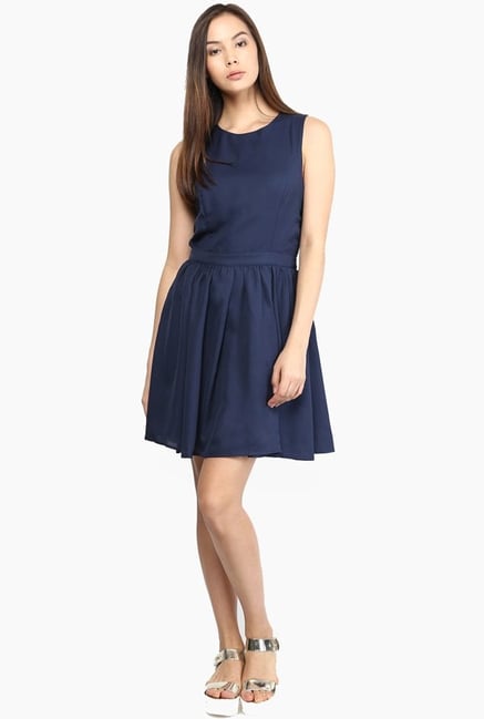 Only Navy Solid Dress Only Navy Solid Dress