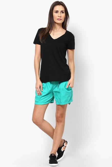 Only Turquoise Solid Shorts Only Turquoise Solid Shorts