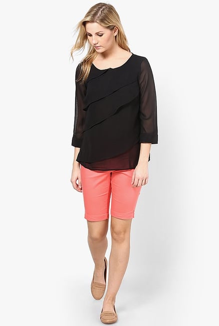 Only Coral Solid Shorts Only Coral Solid Shorts