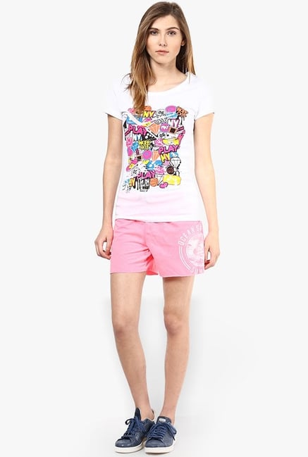 Only Pink Solid Shorts Only Pink Solid Shorts