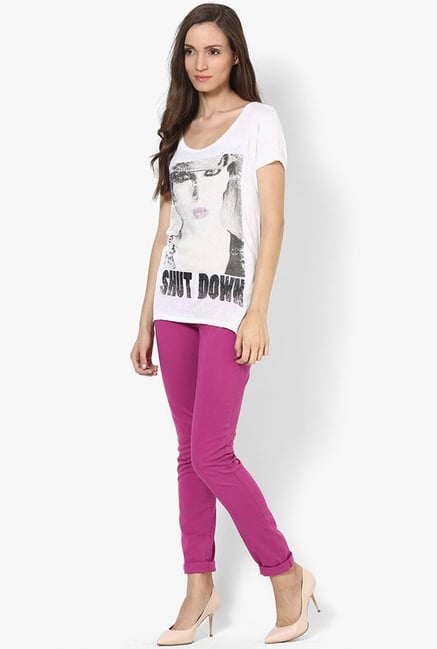 Only Magenta Solid Chinos Only Magenta Solid Chinos