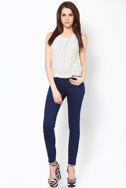Only Blue Solid Chinos Only Blue Solid Chinos