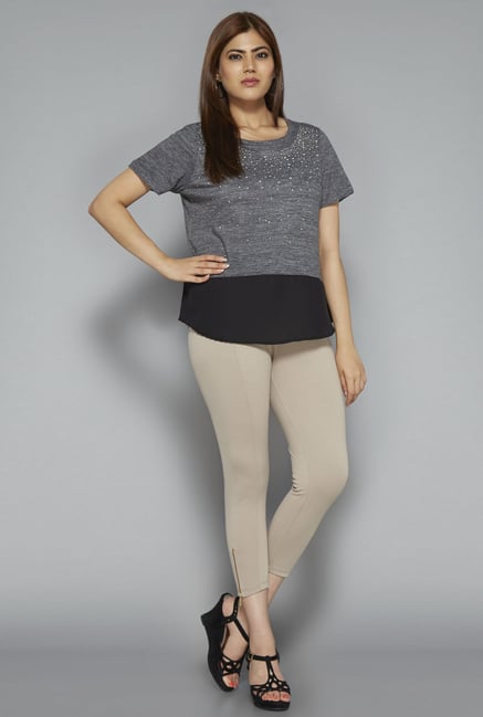 Gia by Westside Grey Embellished T Shirt Gia by Westside Grey Embellished T Shirt