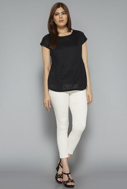Gia by Westside Black Solid Top Gia by Westside Black Solid Top