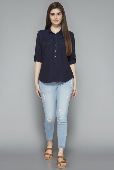 LOV by Westside Navy Tanya Blouse LOV by Westside Navy Tanya Blouse