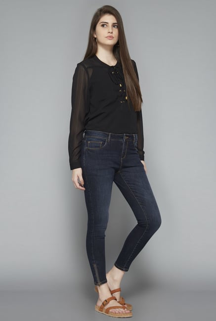LOV by Westside Black Solid Blouse LOV by Westside Black Solid Blouse