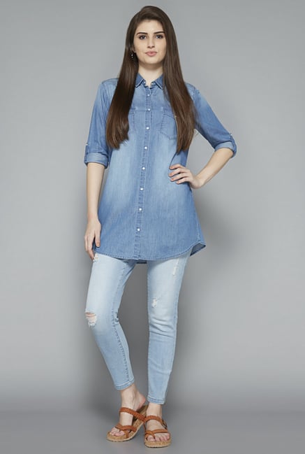 LOV by Westside Blue June Blouse LOV by Westside Blue June Blouse