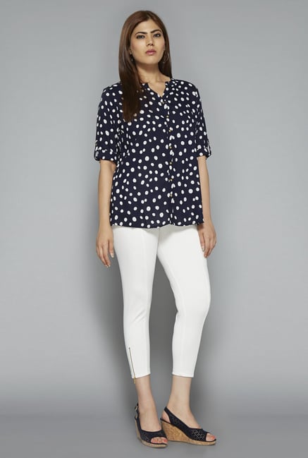 Gia by Westside Navy Printed Blouse Gia by Westside Navy Printed Blouse
