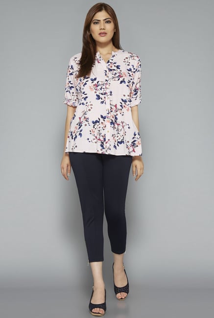Gia by Westside Pink Floral Print Blouse Gia by Westside Pink Floral Print Blouse