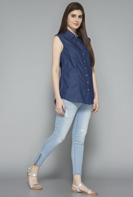 LOV by Westside Navy Sonia Blouse LOV by Westside Navy Sonia Blouse