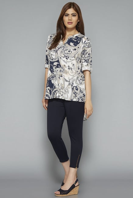 Gia by Westside Off White Printed Blouse Gia by Westside Off White Printed Blouse