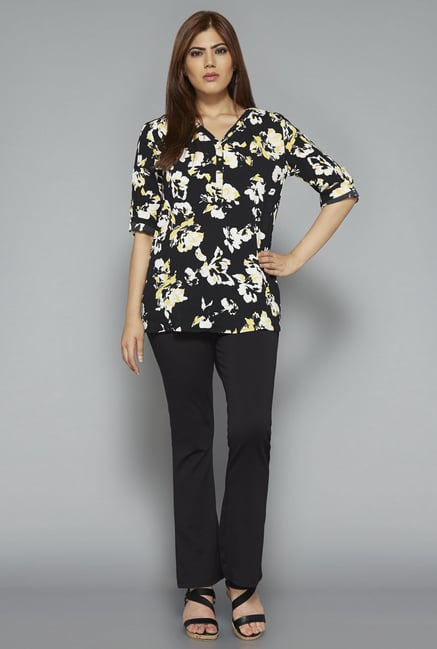Gia by Westside Black Floral Print Blouse Gia by Westside Black Floral Print Blouse