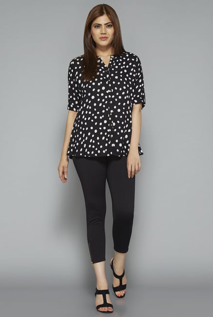 Gia by Westside Black Printed Blouse Gia by Westside Black Printed Blouse