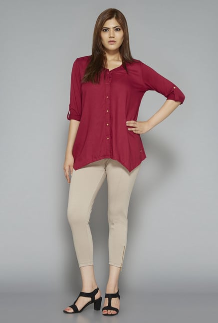 Gia by Westside Maroon Robin Blouse Gia by Westside Maroon Robin Blouse