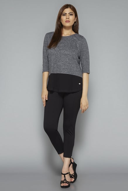 Gia by Westside Grey Embellished T Shirt Gia by Westside Grey Embellished T Shirt
