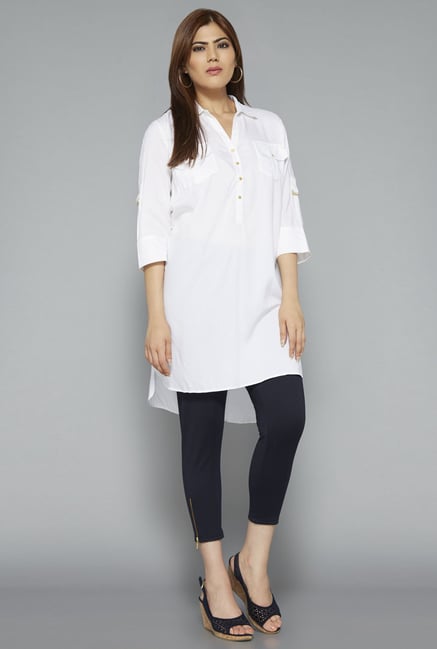 Gia by Westside White Solid Blouse Gia by Westside White Solid Blouse