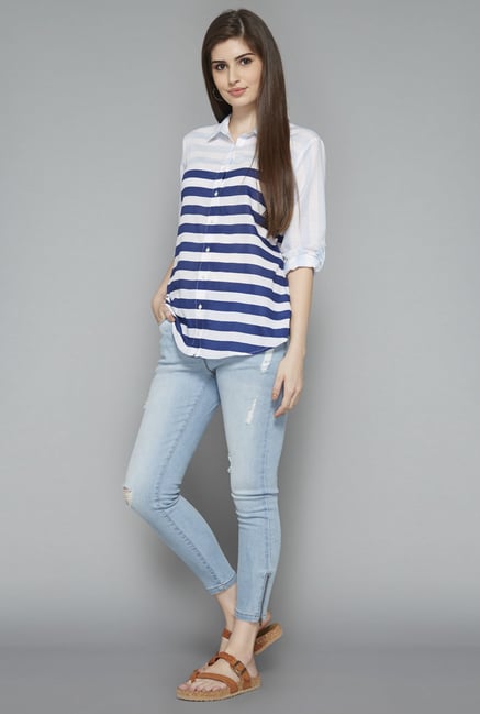 LOV by Westside Light Blue Gilly Blouse LOV by Westside Light Blue Gilly Blouse