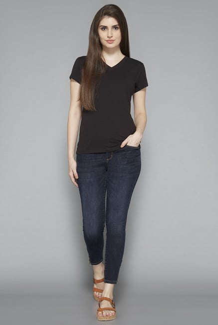 LOV by Westside Black Solid T Shirt LOV by Westside Black Solid T Shirt
