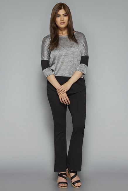 Gia by Westside Light Grey Solid T Shirt Gia by Westside Light Grey Solid T Shirt