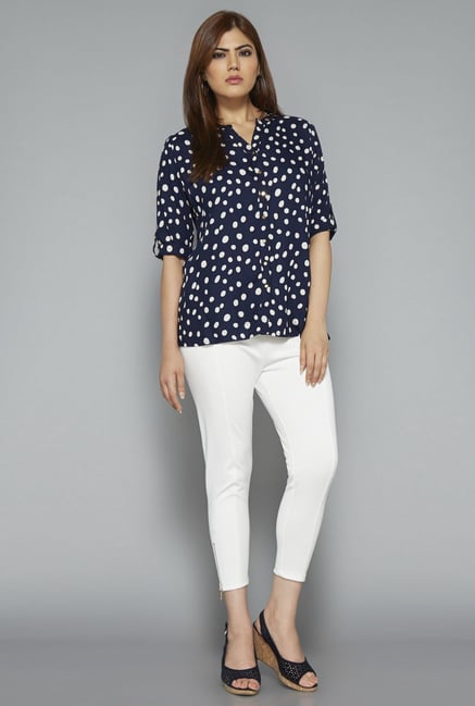 Gia by Westside Navy Printed Blouse Gia by Westside Navy Printed Blouse