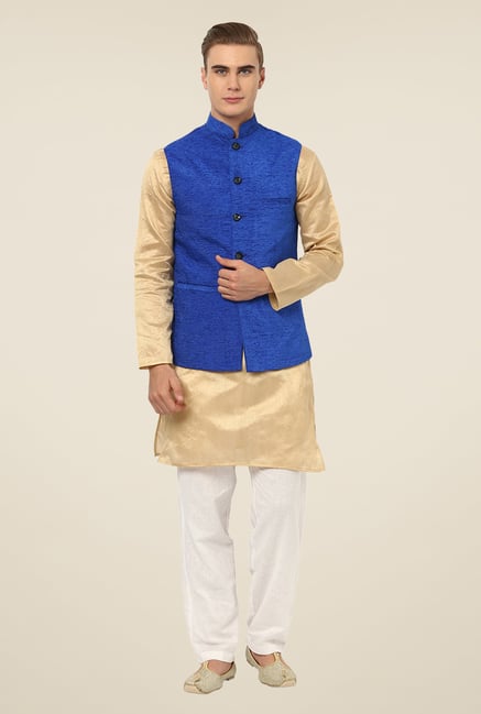 Yepme Blue Bert Nehru Jacket Yepme Blue Bert Nehru Jacket