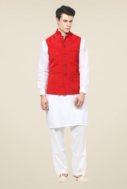 Yepme Red Bert Nehru Jacket Yepme Red Bert Nehru Jacket