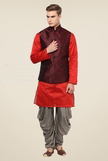 Yepme Red Adam Ethnic Jacket Yepme Red Adam Ethnic Jacket