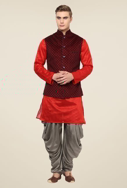 Yepme Maroon Colin Ethnic Jacket Yepme Maroon Colin Ethnic Jacket