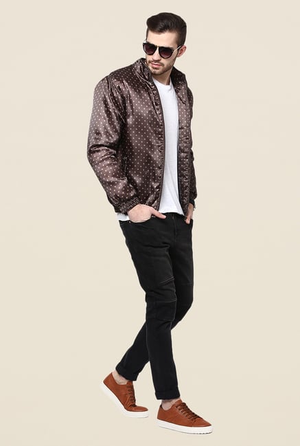 Yepme Clyde Brown Printed Jacket Yepme Clyde Brown Printed Jacket