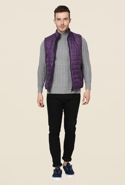 Yepme Julius Purple Sleeveless Jacket Yepme Julius Purple Sleeveless Jacket