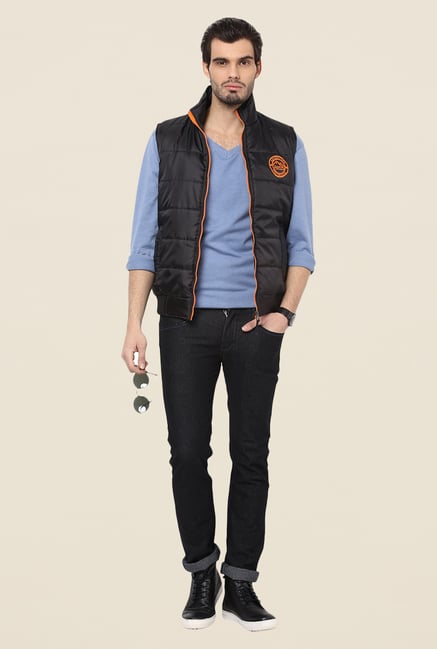 Yepme Edgar Black Sleeveless Jacket Yepme Edgar Black Sleeveless Jacket